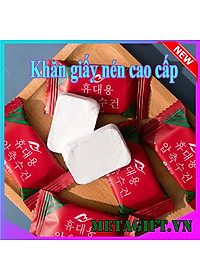 Khăn giấy nén rửa mặt dạng viên kẹo hàn quốc, khăn nén ướt dạng viên