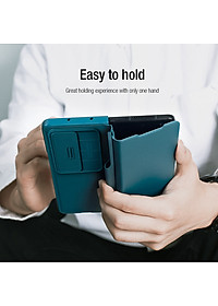 Case bao da chống sốc cho Samsung Galaxy Z Fold 4 trang bị nắp bảo vệ Camera và ngăn đựng S-Pen hiệu Nillkin Qin Pro (chất liệu da cao cấp, thiết kế thời trang cá tính) - Hàng nhập khẩu