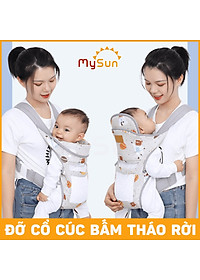 Điệu địu vải cho em bé sơ sinh 4 tư thế có đỡ cổ đa năng an toàn 1 2 3 4 5 6 12 tháng tuổi MySun