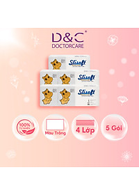 Combo 5 Giấy ăn Slisoft Trắng tự nhiên đa năng,khăn giấy rút không chất tẩy trắng an toàn cho cả gia đình