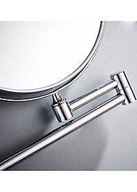 Gương trang điểm phóng đại 3 lần, xoay 360 độ, 2 mặt siêu nét, treo tường phòng tắm, phòng ngủ, Khách sạn, resort, Inox SUS 304, Size 15cm, 18cm, 20cm, Minh House