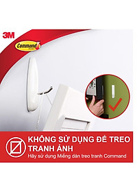 Móc dán tường đầu kim loại Command 3M vỉ 2 cái cỡ vừa chịu lực 1.3kg - Độ bền cao, bám cực chắc, tháo cực dễ 17068
