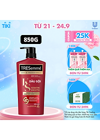 Dầu gội TRESEMME Keratin Smooth Cho tóc khô xơ rối Công thức Hydrolyzed Keratin Dưỡng Tóc Vào Nếp Suôn Mượt 850g