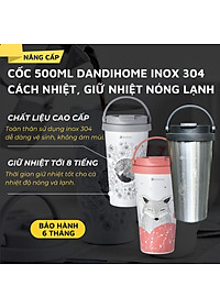 Cốc (Ly) cách nhiệt, giữ nhiệt DandiHome inox 304 (500ml)
