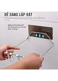 Giá Treo Rổ Rá, Thau Chậu và Dụng Cụ Bếp Dán Tường Không Khoan Đục Kèm 4 Móc Treo Đồ Tiện Lợi MTC1