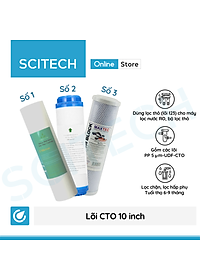 Bộ lõi số 1,2,3 10 inch (Lõi PP-UDF-CTO) - Dùng cho máy lọc nước RO, bộ lọc thô - Hàng chính hãng