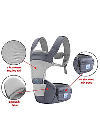 Địu ngồi trẻ em cao cấp siêu mềm 4 tư thế công nghệ Air Mesh thoáng khí - Comfybaby CF818 - tặng yếm tam giác