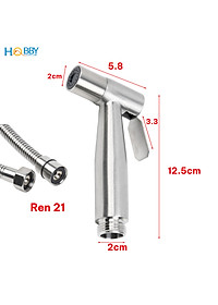 Bộ vòi xịt vệ sinh rửa toilet inox 304 tăng áp Hobby home decor VSR1