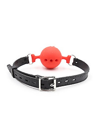 Open Breathable Leather Paly Buckle Belt Silicon Mouth Gag for Women