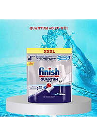 Viên rửa chén bát Finish Quantum Max 60 viên hương chanh 