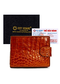 Ví Nam Da Cá Sấu Nút Bấm Huy Hoàng HT2218 (12.5 x 10 cm) - Vàng