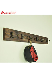 Móc gỗ màu nâu rustic treo quần áo gắn tường, kệ treo đồ trang trí Anzzar, decor phòng ngủ,móc treo quần áo, phụ kiện, giá gỗ treo quần áo-02