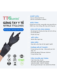 Găng Tay Y Tế Size L Không Bột Nitrile Màu Đen TTGLOVES (100 chiếc)