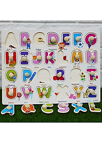 Bảng ghép hình núm gỗ cho bé đồ chơi nhiều chủ đề bảng núm gỗ phát triển trí tuệ