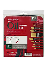 Bộ 10 cọ Mont Marte vẽ màu Acrylic, màu nước, màu sơn dầu