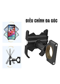 Giá Kẹp Đỡ Điện Thoại Cho Xe Đạp Địa Hình Leo Núi, Xe Đạp Thể Thao Hợp Kim Nhôm Cao Cấp Chống Rung, Chống Cướp Giật Điều Chỉnh Xoay Ngang Dọc 360 độ (Chốt kẹp chắc chắn, phù hợp với nhiều dòng xe) Mai Lee