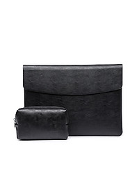 Bao da túi da cặp chống sốc, chống nước dành cho máy tính laptop, surface kèm ví đựng sạc chuột - Hàng chính hãng