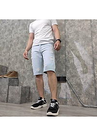 Quần short jean nam MĐ Q32 xanh bạc