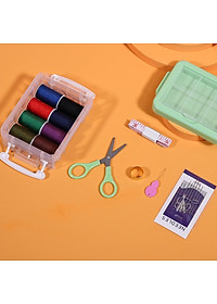 Bộ Hộp Kim Chỉ May Vá Đa Năng Gia Đình 3 Tầng Đa Năng- Kim Khâu, Chỉ, Kéo, Thước Dây, Đủ Size Màu Mini Giao Màu Ngẫu Nhiên