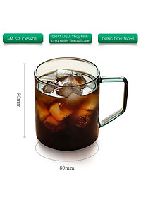Ly thủy tinh uống trà cà phê 360ml CAFE DE KONA