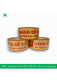 BK3A - Băng keo đục HÀNG DỄ VỠ - Băng dính NIÊM PHONG - 6 cuộn