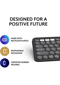 Bàn phím Bluetooth K380S Pebble Keys 2 mỏng, tối giản với các phím có thể tùy chỉnh - hàng chính hãng