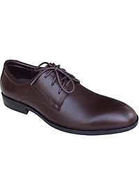 Giày tây nam buộc dây Trường Hải màu nâu đế cao su  cao 3.5cm da bò thật GT0121