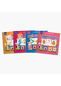 Combo 4 cuốn Sách tự xóa: Nét bút đầu tiên - Phép trừ - Phép so sánh - Toán Tư duy (tặng kèm bút)