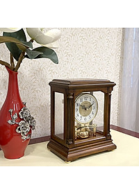 Đồng hồ để bàn Nhật Bản Rhythm CRH176NR06, Kt 23.5 x 28.0 x 15.0cm, 2.5kg Vỏ gỗ. Dùng Pin.