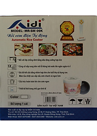 Nồi Cơm Điện Tự Động Nắp Gài Aidi MR-SM 09K (1,8 lít) - Màu Ngẫu Nhiên - Chính Hãng