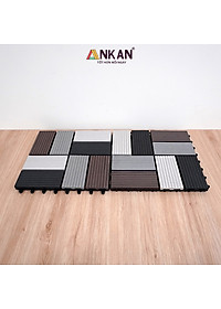 Vỉ Nhựa Lót Sàn Cao Cấp Thương Hiệu ANKAN Bốn Màu Đan Xen, Vỉ Gỗ Nhựa Ngoài Trời, Vỉ Nhựa Lót Sàn Ban Công, Lót Sàn Nhà, Trang Trí Sân Vườn, Lót Sàn Nhà Tắm, Trang Trí Hồ Bơi, Tiệm Spa, (1 vỉ)