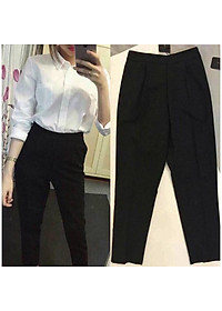 Quần baggy nữ lưng cao công sở đẹp Doloxi khóa sườn cạp chun sau co giãn Q435