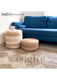 Thảm trải sàn ONGTRE /decor ô vuông 30x30cm bằng cói hình chữ nhật