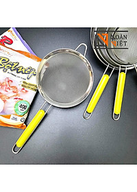 RÂY BỘT , LƯỢC DỪA, VỚT BỌT INOX cầm tay- lưới khít CÓ TAY CẦM NHỰA BỌC CHỐNG NÓNG CAO CẤP nhiều size