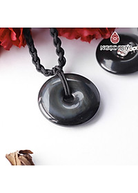 Mặt dây chuyền đồng điếu đá obsidian mệnh thủy, mộc - Ngọc Quý Gemstones