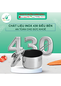 Quánh chống dính bột cháo 3 đáy inox 430 Fivestar Standard nắp kính bếp từ tặng 5 muỗng ăn