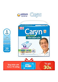 Tấm Đệm Lót Siêu Thấm Caryn (20 Miếng) + Tặng thêm 1 bịch khăn ướt Caryn 70 miếng