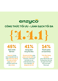 Nước rửa chén bát sinh học ENZYCO 850ml - Chiết xuất Bồ hòn và Enzyme Dứa