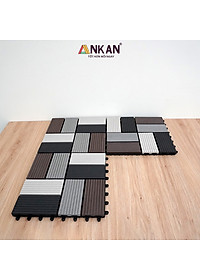 Vỉ Nhựa Lót Sàn Cao Cấp Thương Hiệu ANKAN Bốn Màu Đan Xen, Vỉ Gỗ Nhựa Ngoài Trời, Vỉ Nhựa Lót Sàn Ban Công, Lót Sàn Nhà, Trang Trí Sân Vườn, Lót Sàn Nhà Tắm, Trang Trí Hồ Bơi, Tiệm Spa, (1 vỉ)