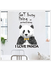 Decal dán tường I love Panda và thông điệp ý nghĩa AmyShop DKN101 (70 x 80 cm)