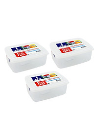 Bộ 03 hộp thực phẩm chữ nhật Nakaya 2000ml hàng nội địa Nhật Bản K.151#