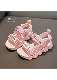 Giày sandal bé gái đi học dép quai hậu trẻ em nữ 3 - 12 tuổi màu hồng trái tim công chúa mang êm bền dễ thương SG73
