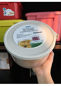 Bộ 3 hộp thực phẩm tròn Hokkaido size 500-1000-2000ml