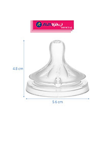Bộ 2 núm ti Philips Avent SCY966/12 cổ rộng size 6 (từ 9 tháng) - Hàng Chính Hãng