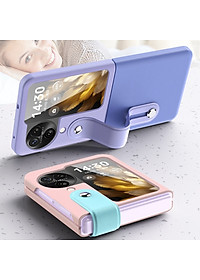 Ốp lưng đai đeo hand trap chống sốc cho Oppo Find N3 Flip hiệu HOTCASE Wristband Stand Phone Case - chất liệu cao cấp, thiết kế thời trang sang trọng có đai đeo tay an toàn - Hàng nhập khẩu