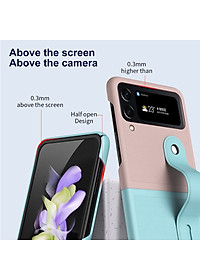 Ốp lưng đai đeo hand trap chống sốc cho Samsung Galaxy Z Flip 3 / Z Flip 4 hiệu HOTCASE Wristband Stand Phone Case - chất liệu cao cấp, thiết kế thời trang sang trọng có đai đeo tay an toàn - Hàng nhập khẩu