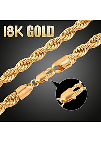 Bộ Trang sức mạ vàng 18K, Phong cách châu Âu, Kiểu xoắn, cỡ dây 3li, kèm hộp đựng lót nhung gấm