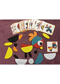 Ghép hình tư duy theo thẻ Montessori