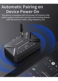 ROGTZ - Bộ Thu Phát Bluetooth 5.0 2 in 1 R22 - Chế độ chuyển đổi linh hoạt, Âm Thanh HD, Độ Trễ Thấp, Khoảng Cách 40m, Hỗ trợ aptX HD, Chip thông minh, Cổng kết nối đa dạng RCA AUX USB - Hàng Chính Hãng