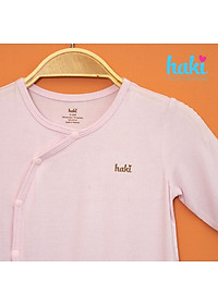 Bộ Bodysuits dài tay cài lệch vải sợi tre cao cấp cho bé Haki BB021